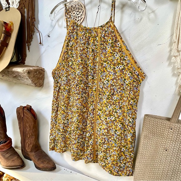 Forget me not floral Anthropologie Solitaire sleeves boho blouse w prairie vibe - Picture 11 of 13